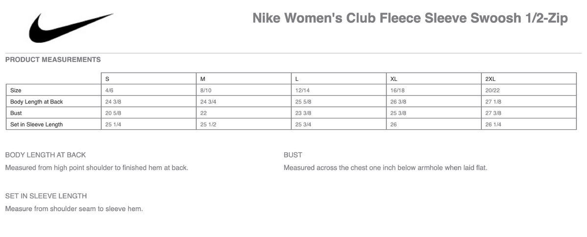 Womens Nike® Club Fleece Sleeve Swoosh 1/2 Zip